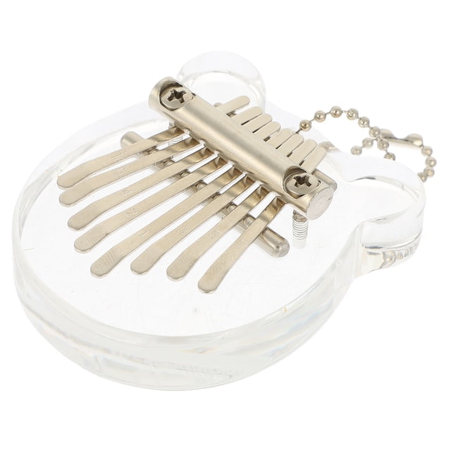 OUNONA Bear Shape 8 Keys Thumb Piano Kalimba Musical Instrument 1Pcs Clear Glass For Music Practice