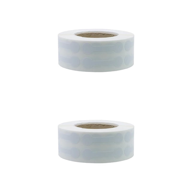 Bewildely 500 x Round Jewelry Price Paper Kraft Stickers for Rings Bag Shops 2piezas Blanco