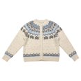 thumbnail image 5 of felwors Womens Fair Isle Sweater Button Up Long Sleeve Cardigans Crew Neck Open Front Knit Vintage Sweater Coats Beige for Size L, 5 of 5