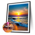 thumbnail image 1 of Cuadros Decorativos Taladro redondo completo de diamantes de imitación con pintura de diamantes al atardecer junto al mar para decoración de habitaciones Tmvgtek embutido en tela, 1 of 8