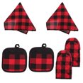 thumbnail image 3 of Shisuyan Heat Insulation Gloves Oven Mitts Red Polyester Cotton 6-Pcs, 3 of 9