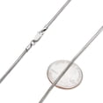 thumbnail image 2 of 2mm Rhodium Plated Silver Round Snake Chain Necklace, 30 inches, 2 of 7