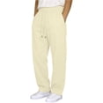 thumbnail image 2 of Dagugfen Sweatpants for Men Drawstring Elastic Waist Full Length Fleece Warm Athletic Pants with Pockets(XL,Beige), 2 of 6