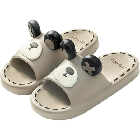 

Cute Bear Pillow Slippers For Women Men Cloud Slides Slippers Sandals Non-Slip Thick Sole Quick-Drying Open Toe Style Cloud Slippers For Indoor & Outdoor