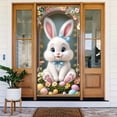thumbnail image 6 of ChicYu 35×71in Easter Door Cover Egg Bunny Pattern Holiday Door Curtain Durable Washable Fabric Door Decor for Front Porch Home Party Supplies, 6 of 6