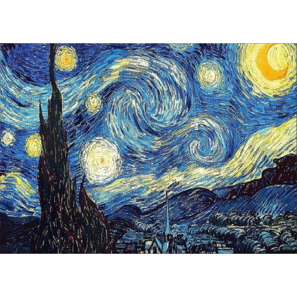 Van Gogh Starry Night Diamond Painting Kits,5D Diamond Art Van Gogh Full Drill Craft Painting Gift for AdultHome Decor(30x40cm/12x16 Inches)