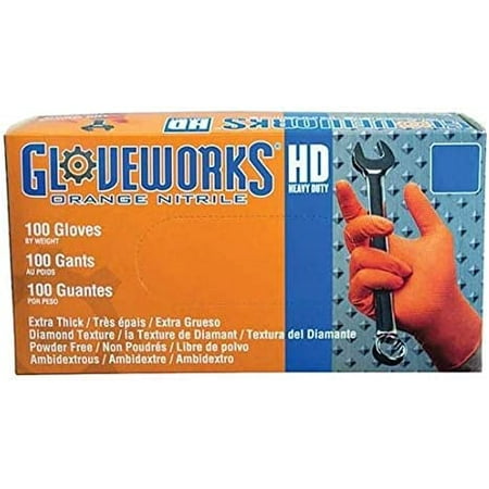 

gwon48100 orange x-large heavy duty nitrile gloves