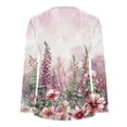 thumbnail image 4 of YOTAMI Women's Printed Long Sleeve Tops Button V-Neck Plus Size Clothes for Weekend Ruffled Trendy Casual Tops Multicolor S, 4 of 5