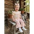 thumbnail image 5 of BemeyourBBs Western Baby Girl Summer Clothes Infant Baby Girl Cowgirl Outfit Newborn Coming Home Outfits Boots Flower Bow Short Sleeve Romper Flared Pants Headband Set, 5 of 9