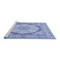 thumbnail image 2 of Ahgly Company Machine Washable Indoor Round Medallion Blue Traditional Area Rugs, 3' Round, 2 of 4