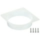 thumbnail image 1 of Placa de pared de brida de conector de conducto Uxcell para secadora, cuadrada a redonda, placa de conducto recto blanca de 8", 1 of 5
