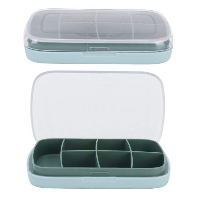 Medicine Organizer, Exquisite Green Tablets Box With Compartment Design For Medicine Box For Patient