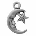 thumbnail image 1 of Sterling Silver 18" .8mm Mini Partially 3D Crescent Man In The Moon Star Pendant Necklace, 1 of 2