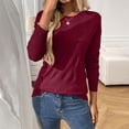 thumbnail image 1 of Ailaofu Women 2025 Fashion Pullover Sweater Crew Neck Long Sleeve Shirts Blouse Knit Casual Cozy Clouds Top, 1 of 4