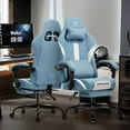thumbnail image 4 of GTPLAYER Ace ProMotion Fabric Gaming Chair with Footrest, Blue, 4 of 12