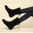 thumbnail image 2 of NOKIO Women's Wide Width Flat B𝗈𝗈𝑡𝑠 Comfortable Mid Calf Booties Fashion Back La𝖼e Up Booties Casual Round Toe Shoes V𝗂ntage Western Cowboy Shoes Lightweight Pull On Walking B𝗈𝗈𝑡𝑠, 2 of 4
