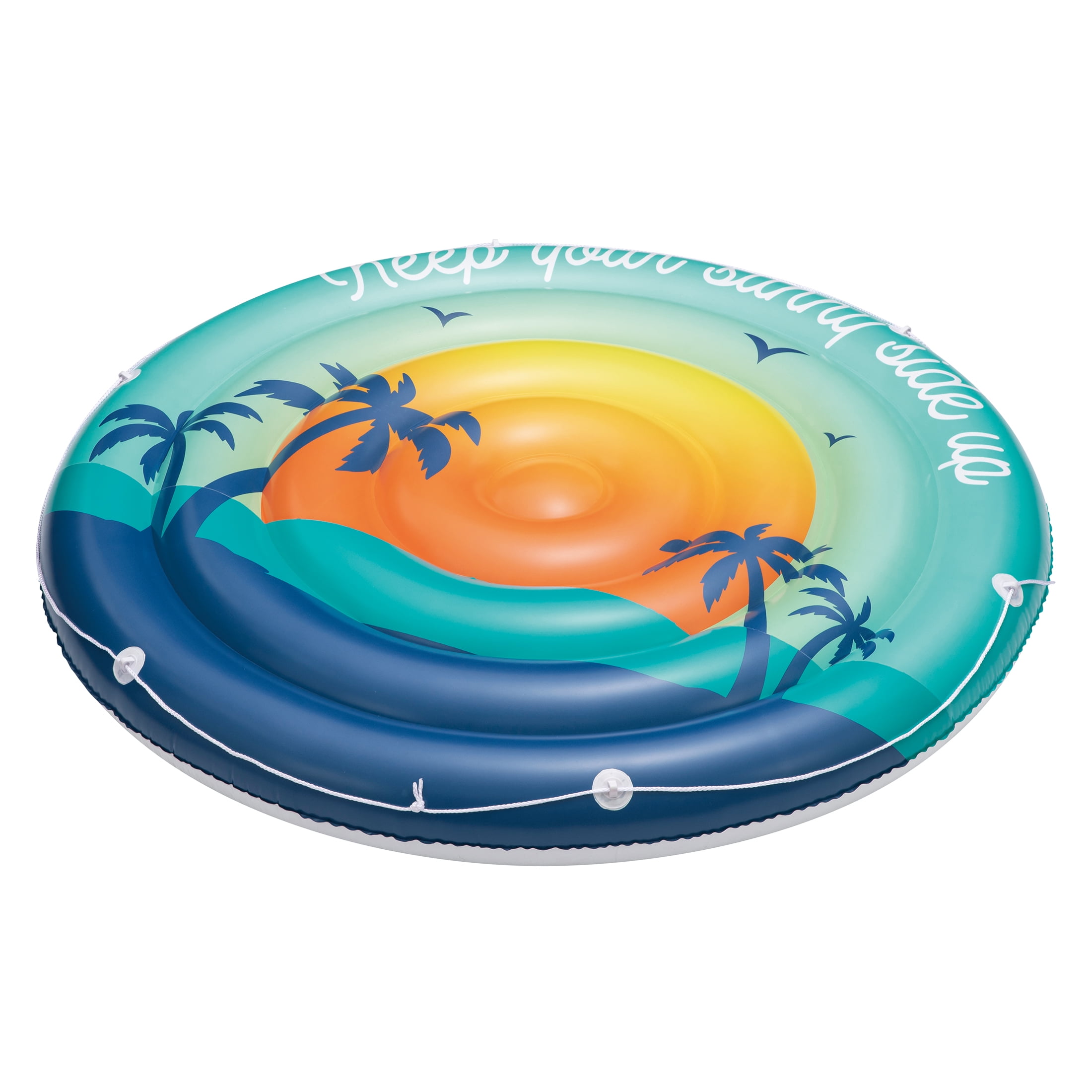 Bluescape Tropical Paradise Island, Inflatable Pool Float, Blue & Yellow, Adults, Unisex