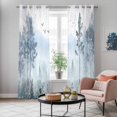 thumbnail image 5 of Ombre Forest Grey Kitchen Curtains 96 Inch Length, Mountain Watercolor Branches Grommet Top Bedroom Living Room Curtains, Light Filtering Cafe Curtain Drapes 2 Panels Set 104''x96'', 5 of 9