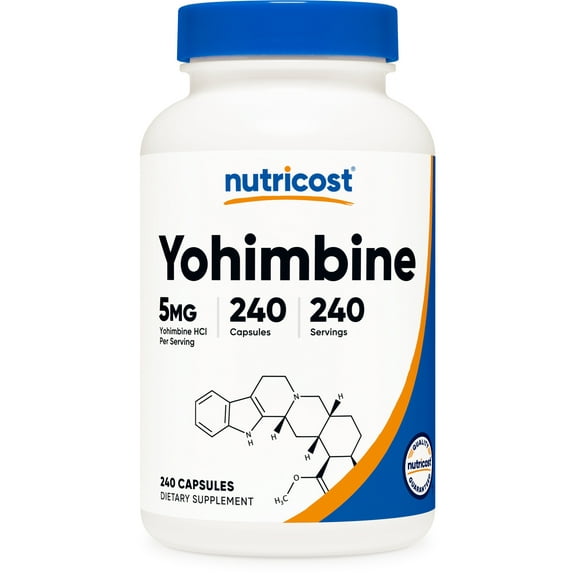 Nutricost Yohimbine HCl 5mg, 240 Capsules Extra Strength - Gluten Free & Non-GMO Supplement