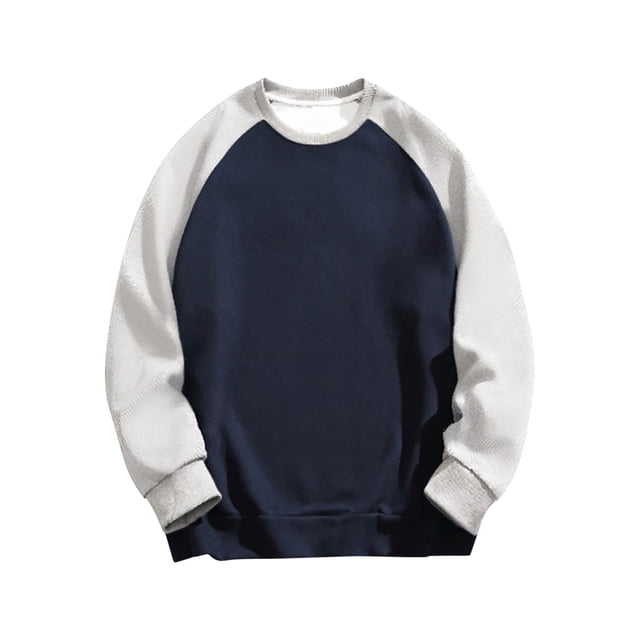 Pisexur Chandails pour Hommes à Manches Longues Col Ras du Cou Chandail Mode Décontracté à Empiècements de Couleurs Chandail à Enfiler Hauts Amples Unis Chandails Surdimensionnés Chandails à Capuchon M-3TG