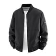 thumbnail image 2 of Thousandth Stylish Zip Up Bomber Jacket for Men Trendy Plus Size Urban Coat with Ribbed Cuffs Athletic Casual Outerwear for Fall, 2 of 7
