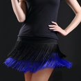thumbnail image 2 of Mini Skirts for Women Tassel Skirt Cha Cha Square Dance Practice Outfit Half Skirt Performance Style Blue XXXL, 2 of 3