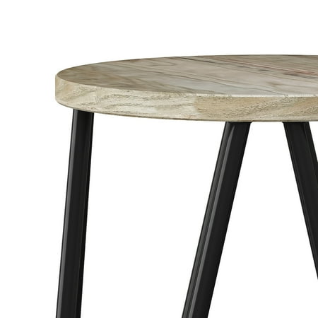 Simpli Home - Simeon Industrial Metal 26 inch Metal Counter Height Stool with Wood Seat (Set of 2) in - Natural / Black