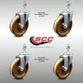 thumbnail image 2 of 5 Inch SS High Temp Phenolic Wheel Swivel 12mm Threaded Stem Caster Set SCC, 2 of 2