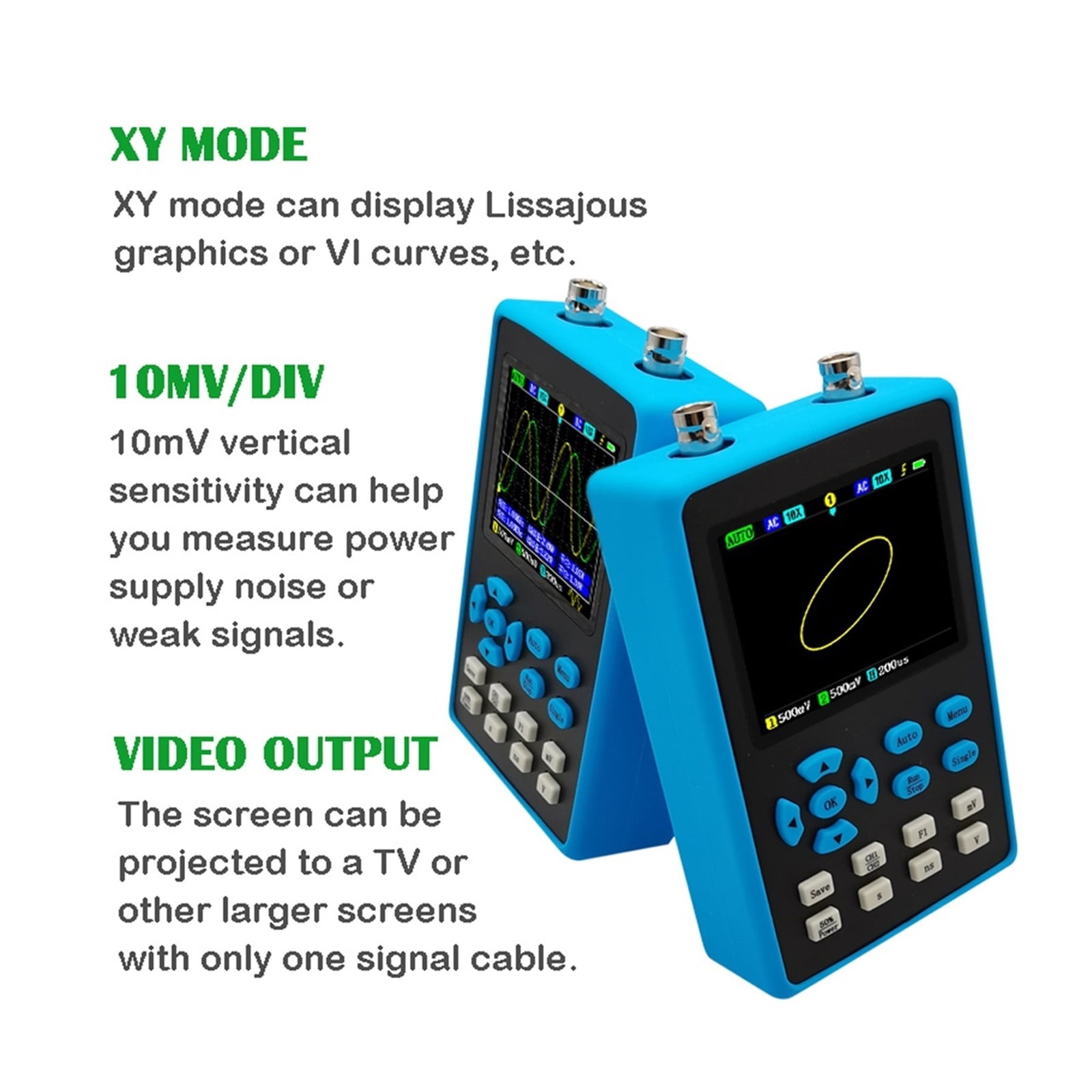 120M Bandwidth Portable Handheld Dual Channel Oscilloscope 10mV Minimum Vertical Sensitivity Spectrum Analysis ,Professional Designed