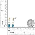 thumbnail image 6 of Gem Stone King 925 Silver and 10K Yellow Gold London Blue Topaz and White Moissanite Earrings for Women | 5.42 Cttw | Gemstone November Birthstone | Pear Shape 10X7MM, 6 of 6