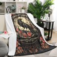 thumbnail image 2 of Halloween Goth Throw Blanket 50x60 Inch Gothic Crow Blankets Soft Lightweight Cozy Plush Blanket for Halloween Decor Gifts, 2 of 7
