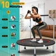 thumbnail image 6 of 40'' Silent Foldable Trampoline, Exercise Fitness Trampoline with Higher 50" Adjustable Handrail Fitness Rebounder with Carry Bag Mini Trampoline for Kids Adults Indoor/Garden Workout Max Load 400lbs, 6 of 6