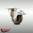 thumbnail image 2 of 3 Inch 316SS High Temp Glass Filled Nylon Top Plate Caster with Total Lock Brake, 2 of 2
