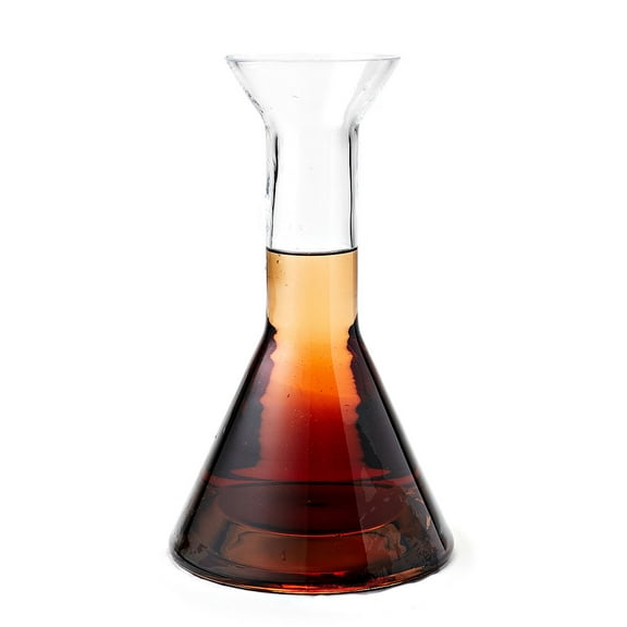 Blue Rose Polish Pottery Smoked Glass Wine Decanter