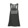 thumbnail image 1 of Nope. (w/ box around it) Women's Fashion Sleeveless Flowy Racerback Workout Yoga Tank Top Charcoal Grey 2X-Large, 1 of 3