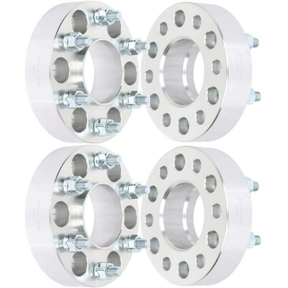 ECCPP 4x 6 lug Wheel Spacers 6x5 to 6x5 12x1.5 78.1mm 1.5" Silver Compatible with 2002-2009 for Trailblazer 2003-2006 for Trailblazer EXT 2002-2009 for Envoy