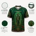 thumbnail image 3 of Men Mexico Soccer Jersey, Men’s V Neck Short Sleeve Breathable Sports Jersey Fan Shirt for Match Dark Green L, 3 of 5
