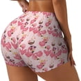 thumbnail image 1 of Fotbe Summer Flamingo Shorts Sin Costuras – Shorts Deportivos de Cintura Alta para Mujer, Elásticos para Gimnasio, Yoga, Running o Ciclismo-Small, 1 of 8