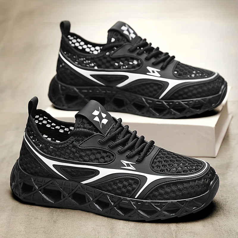 Men's Large Size Low-Top Lace-Up Hiking Shoes, Water Wading Quick-Dry Mesh Sneakers,for Teens, Outdoor Running Shoes  Breathable Hollow-Out Net Sports Shoes