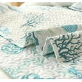 thumbnail image 4 of Green Essen Queen/Full size Bedspread Bedding White Lightweight Quilt Microfiber Reversible Coverlet Green grass conch quilt, 4 of 7