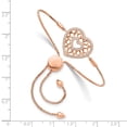 thumbnail image 2 of Sterling Silver Bracelet CZ Cubic Zirconia mm in Brilliant Embers Rose-tone Flash Rose Gold-plated 60 Stone Filigree Heart Adjustable, 2 of 4