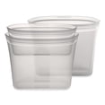 thumbnail image 1 of Juego de 3 bolsas de silicona gris con cierre de cremallera para almacenar alimentos, 1 of 1