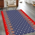 thumbnail image 3 of Independence Day Washable Area Rug 4 x 6 ft Vintage Abstract Blue Red Stars USA Flag Red Border, Soft Non Slip Rugs Stain Repellent Indoor Felt Carpet for Living Dining Room Bedroom Home Office, 3 of 9