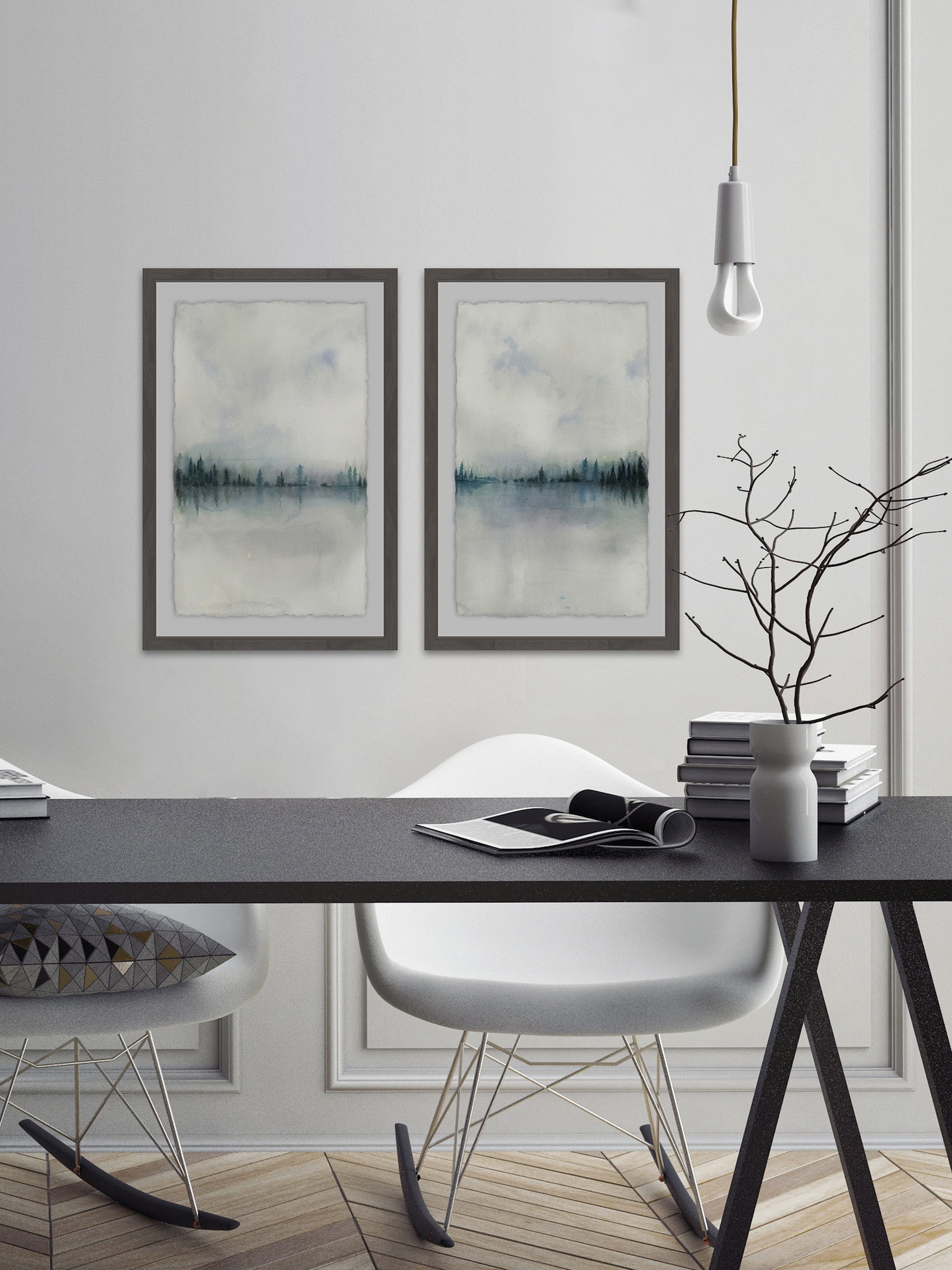 Marmont Hill Cloudy Lake Diptych, 18" x 24"
