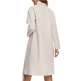 thumbnail image 3 of INSPIRE CHIC Women's Winter Notch Lapel Double-Breasted Mid-Length Long Coat S Beige, 3 of 5