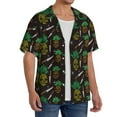 thumbnail image 4 of Xecao offers the Pineapples for Men's Casual Short-sleeved Shirt, a button-up collared shirt with a pocket, perfect for beach vacations and yacht travel in the Large size., 4 of 7