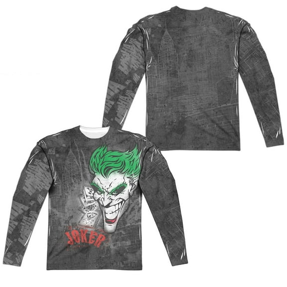 Batman - Joker Sprays The City (Front/Back Print) - Regular Fit Long Sleeve Shirt - XXX-Large