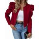 thumbnail image 1 of Chaqueta Corta de Larga para Mujer, con Cremallera, Abrigo, Ropa de Abrigo, Atuendo de Otoño, Chaquetones Rojo 4XL, 1 of 7