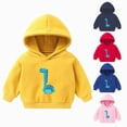 thumbnail image 4 of KPOPLK Toddler Baby Boy Knit Sweater Hooded Long Sleeve Sweatshirt Tops Fall Winter Clothes with Pocket Yellow Size 5-6 Years, 4 of 5