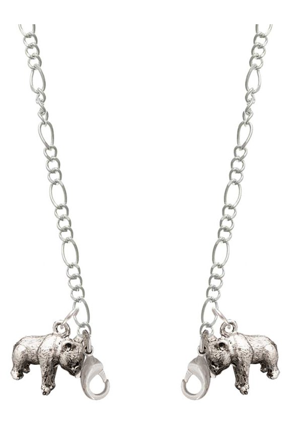 Silvertone Panda Bear Standing Silvertone Face Mask Necklace